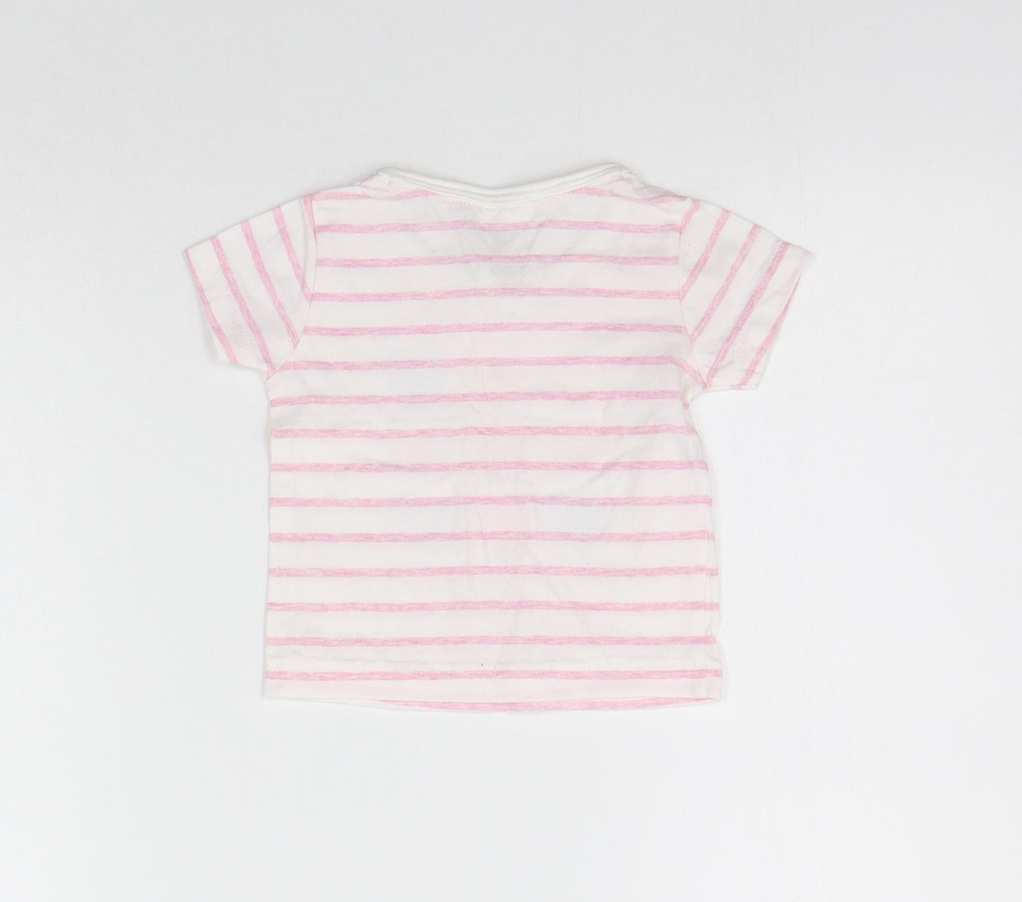 Baby Boys Pink Striped  Basic T-Shirt Size 3-6 Months