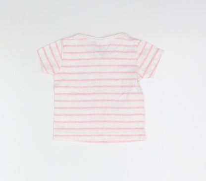 Baby Boys Pink Striped  Basic T-Shirt Size 3-6 Months