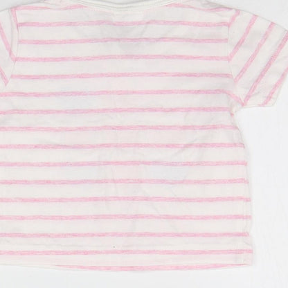 Baby Boys Pink Striped  Basic T-Shirt Size 3-6 Months
