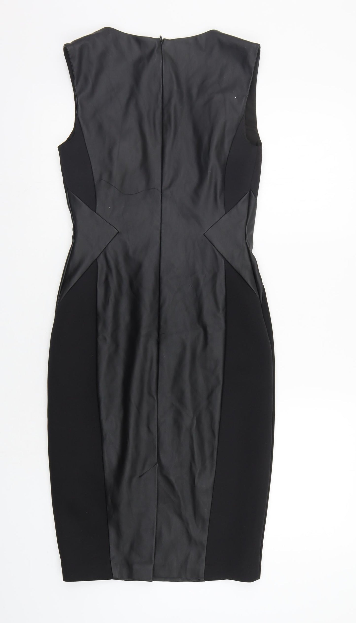 Oasis Womens Black Houndstooth  A-Line  Size 8