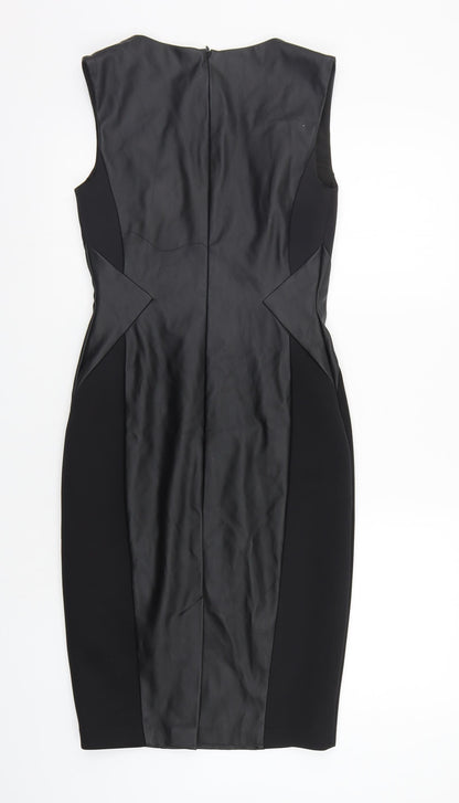 Oasis Womens Black Houndstooth  A-Line  Size 8