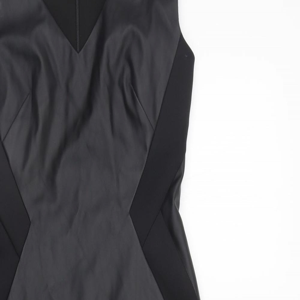 Oasis Womens Black Houndstooth  A-Line  Size 8