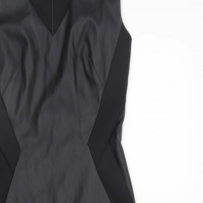 Oasis Womens Black Houndstooth  A-Line  Size 8