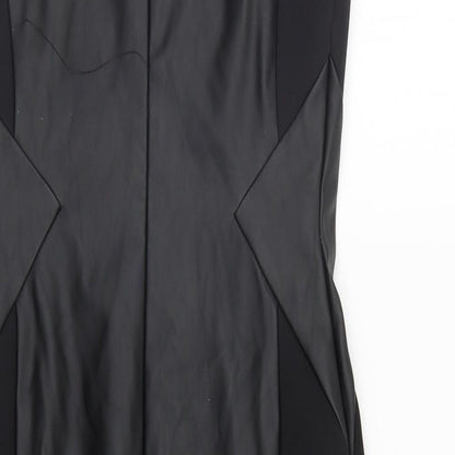 Oasis Womens Black Houndstooth  A-Line  Size 8