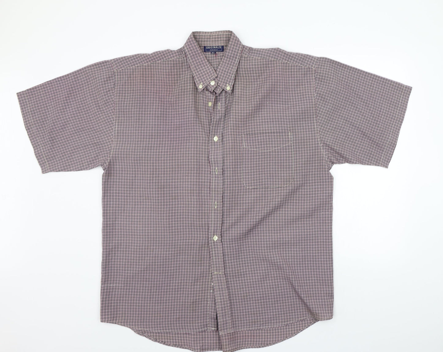 Mens UK Size XL originals Red  Button-Up Short Sleeve Casual Shirt