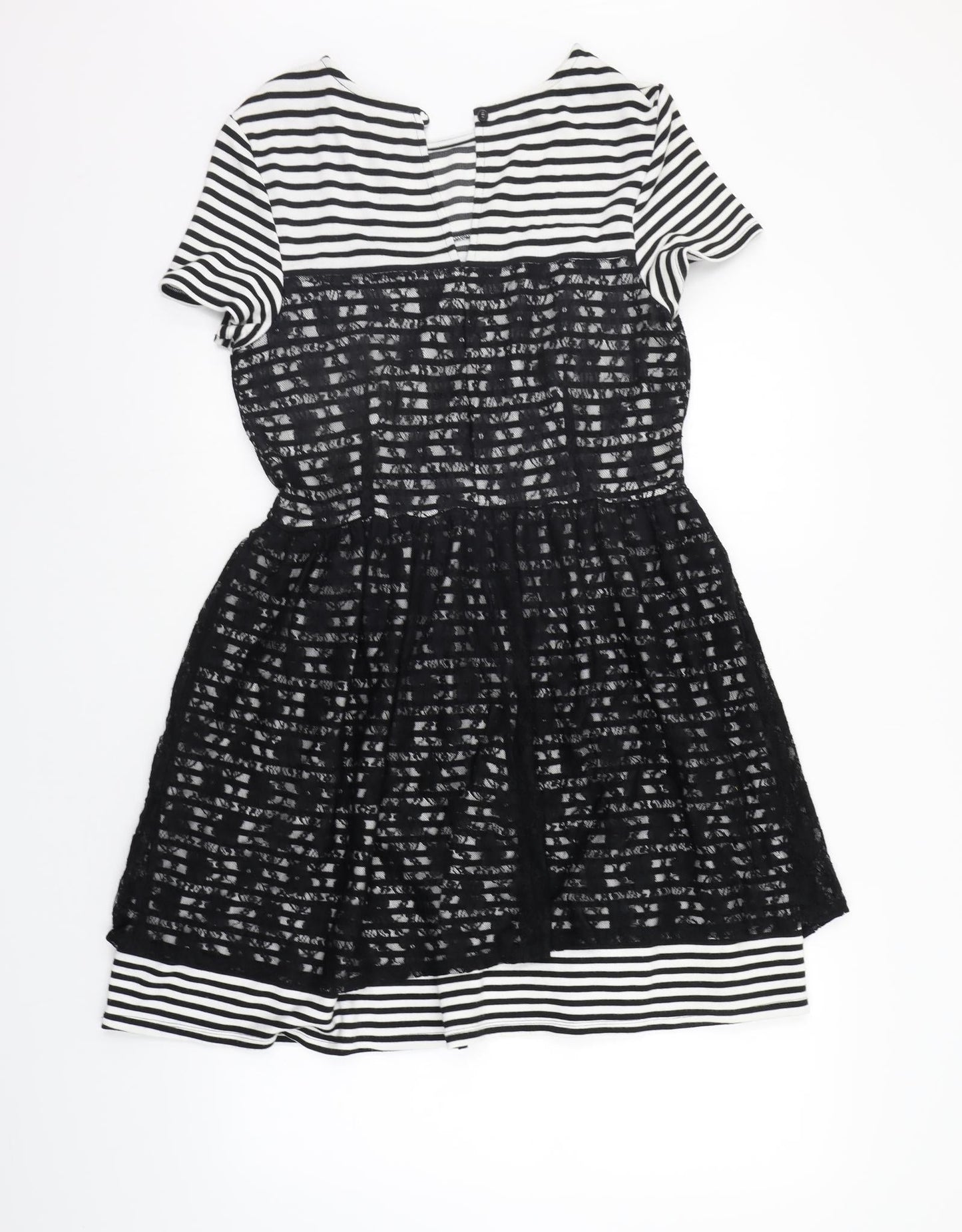 Skye Womens White Striped  A-Line  Size 14