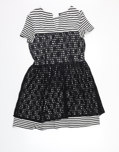 Skye Womens White Striped  A-Line  Size 14