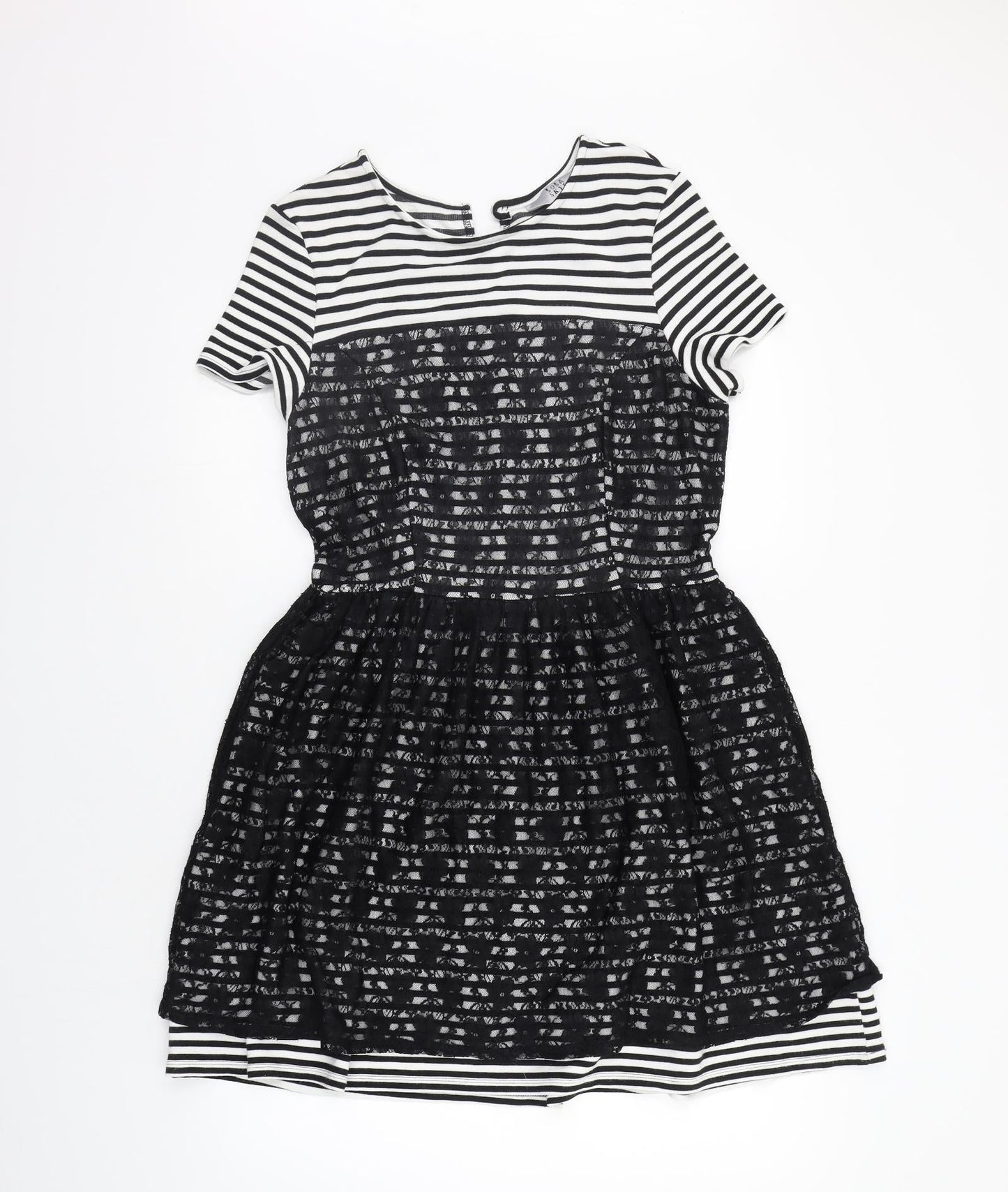 Skye Womens White Striped  A-Line  Size 14