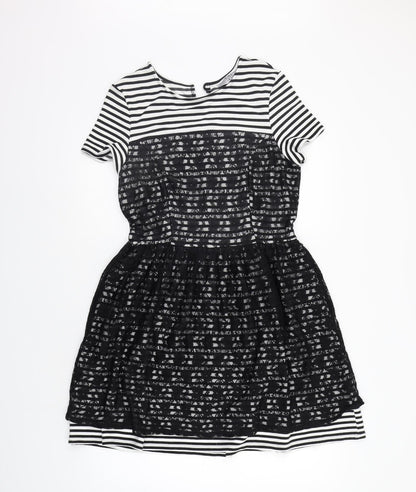 Skye Womens White Striped  A-Line  Size 14