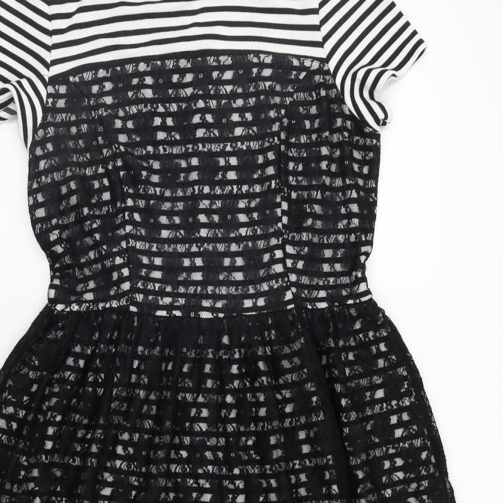 Skye Womens White Striped  A-Line  Size 14