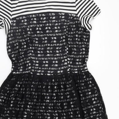 Skye Womens White Striped  A-Line  Size 14
