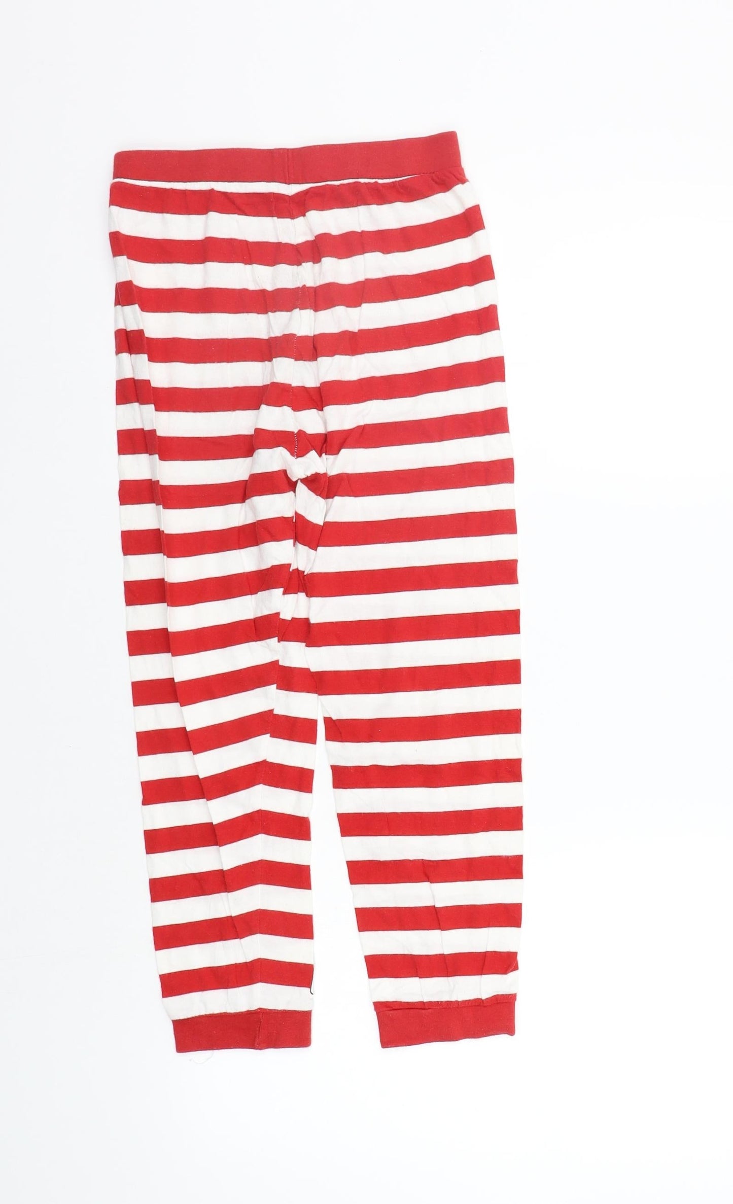 Primark Girls Red Striped  Top Pyjama Pants Size 9-10 Years  - Elastic Waist Band