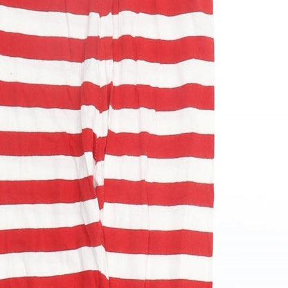 Primark Girls Red Striped  Top Pyjama Pants Size 9-10 Years  - Elastic Waist Band