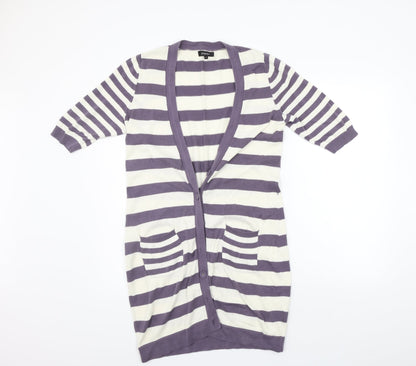 Womens UK Size 12 Papaya Purple Cardigan Jumper