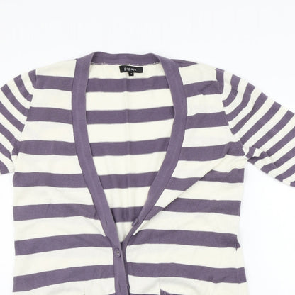 Womens UK Size 12 Papaya Purple Cardigan Jumper