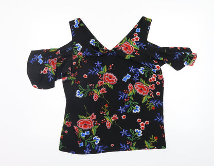 Womens UK Size 14 Peacocks Black Basic Blouse