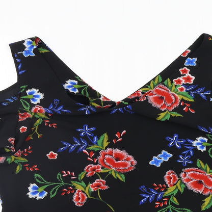 Womens UK Size 14 Peacocks Black Basic Blouse