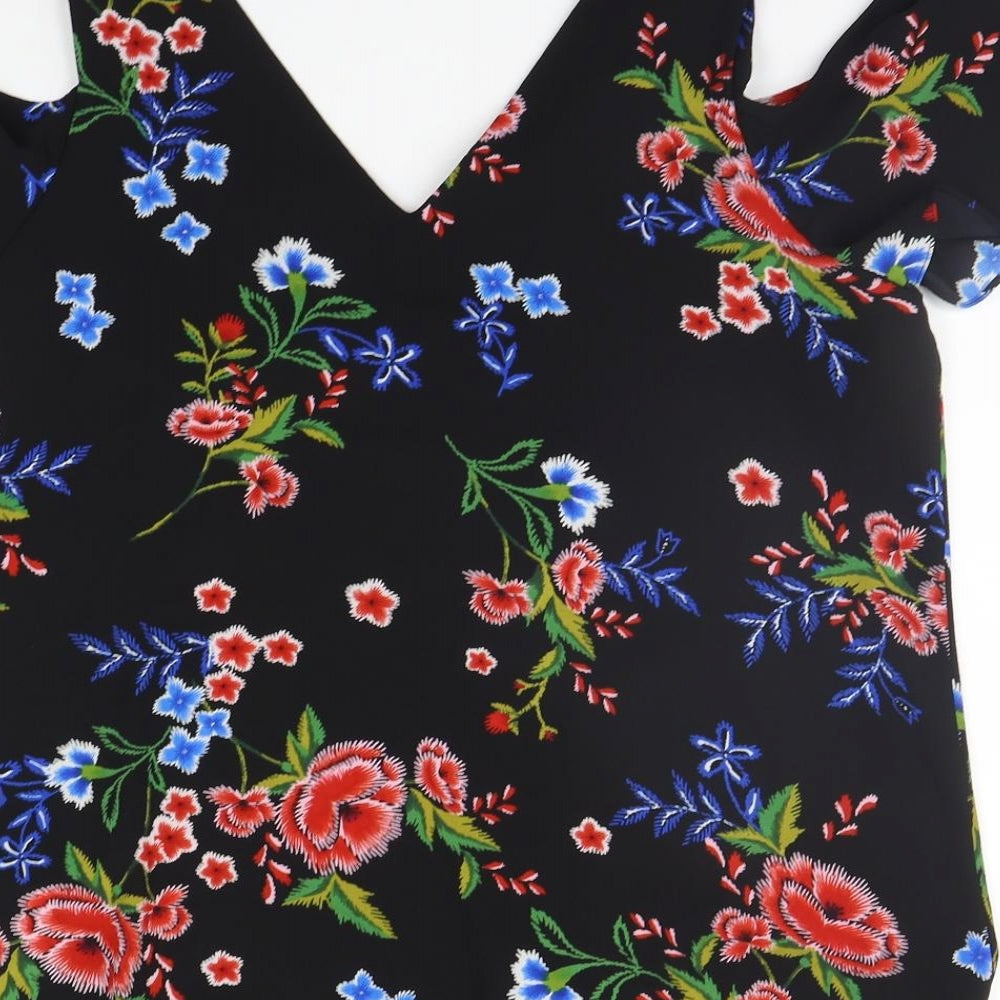 Womens UK Size 14 Peacocks Black Basic Blouse