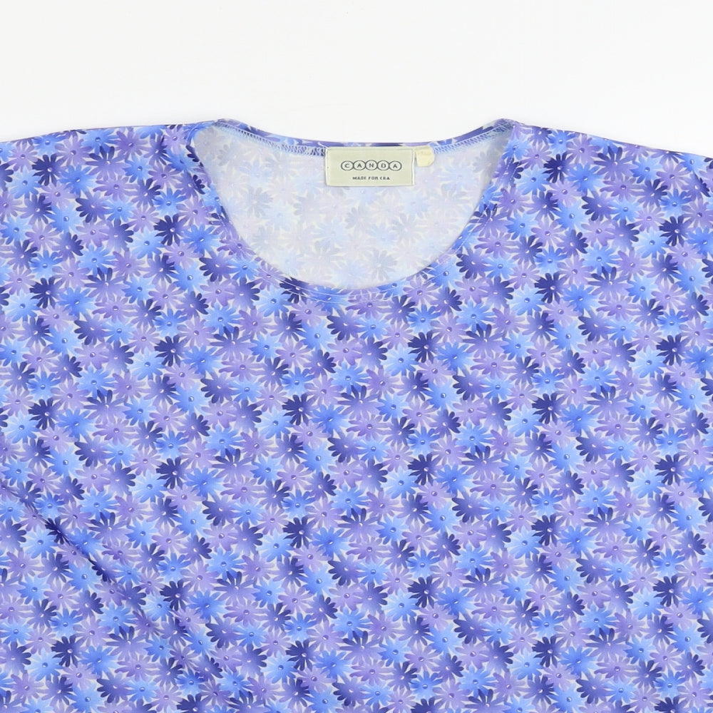 Womens UK Size XL CANDA Blue Basic Blouse