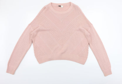 Womens UK Size L H&M Pink Pullover Jumper