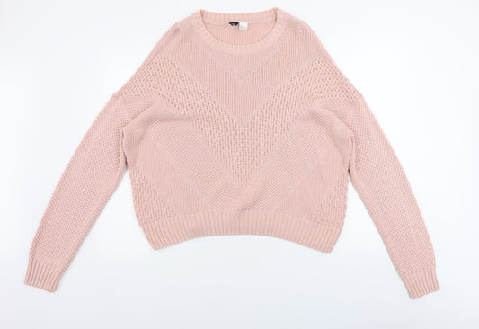 Womens UK Size L H&M Pink Pullover Jumper