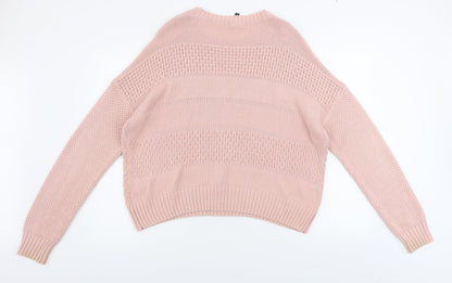 Womens UK Size L H&M Pink Pullover Jumper