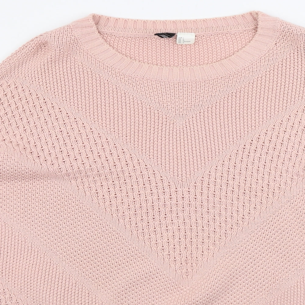 Womens UK Size L H&M Pink Pullover Jumper