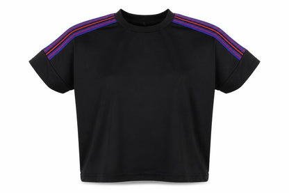 Womens UK Size 6 WORKOUT Black Basic T-Shirt