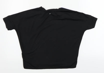 Womens UK Size 6 WORKOUT Black Basic T-Shirt