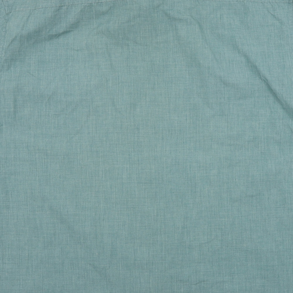 Mens UK Size L BHS Green  Button-Up Short Sleeve Casual Shirt