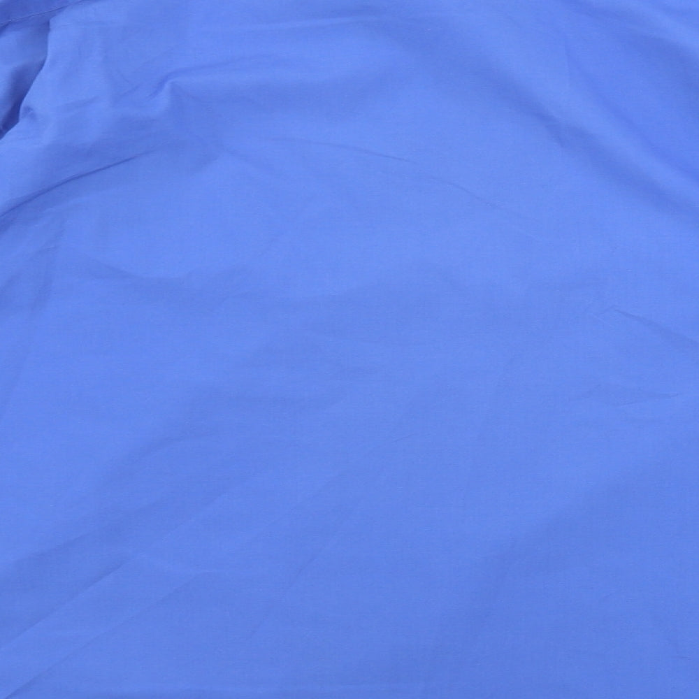 Mens UK Size 15 Cedar Wood State Blue  Button-Up Long Sleeve Casual Shirt