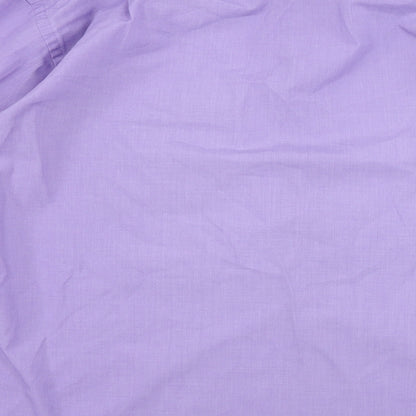 Mens UK Size 16 Essentials Purple  Button-Up Long Sleeve Casual Shirt