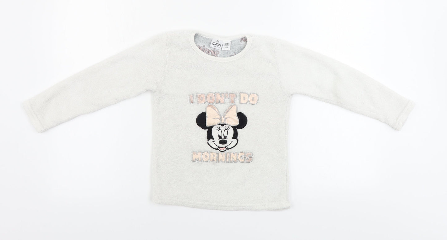 Disney  Girls White   Pullover Jumper Size 6-7 Years
