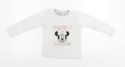 Disney  Girls White   Pullover Jumper Size 6-7 Years