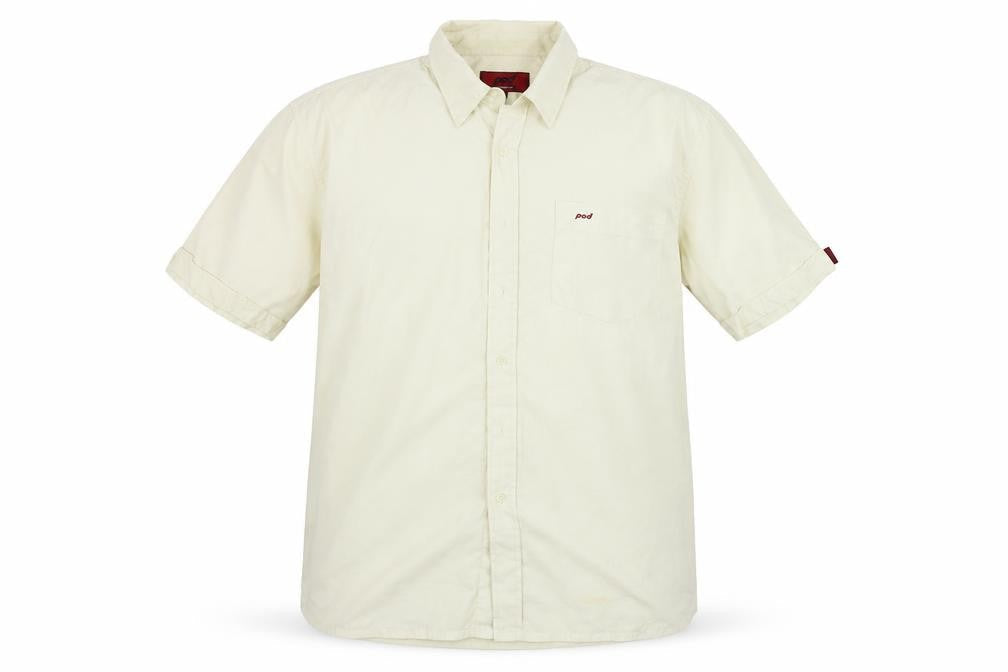 Mens UK Size XL Pod Beige  Button-Up Short Sleeve Casual Shirt