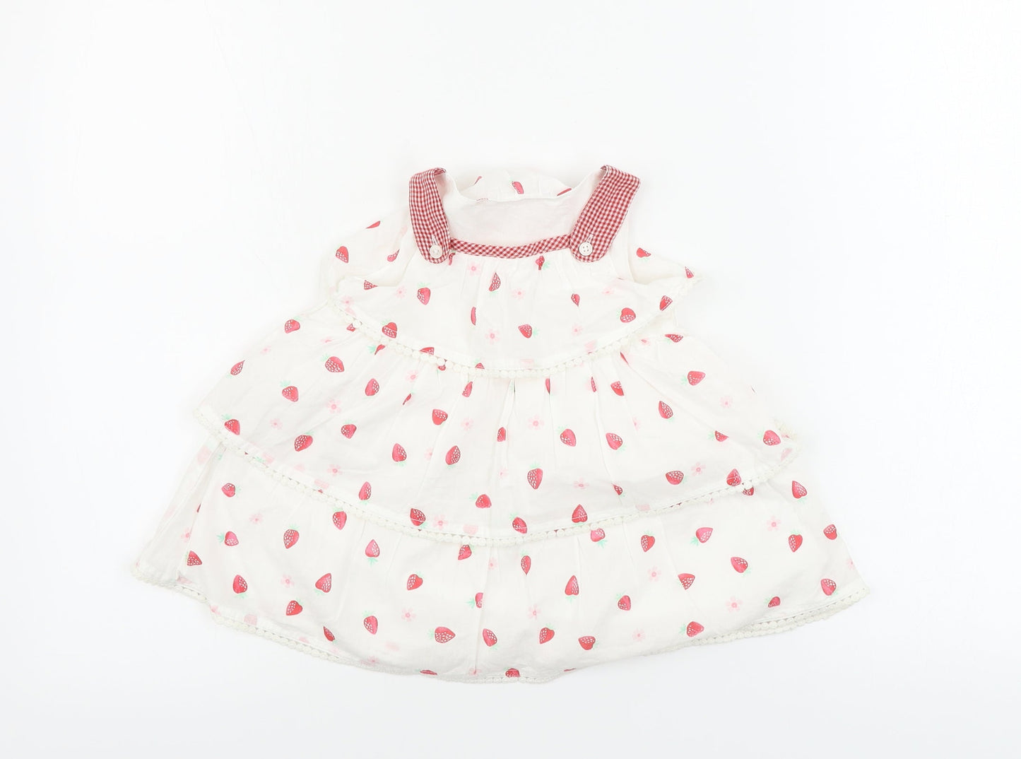 George  Girls White Floral  A-Line  Size 9-12 Months
