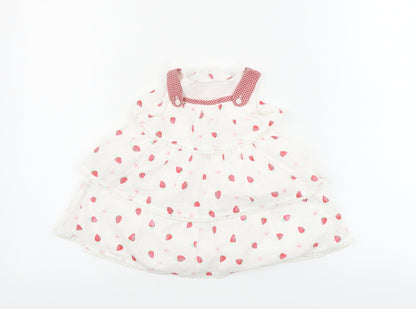 George  Girls White Floral  A-Line  Size 9-12 Months