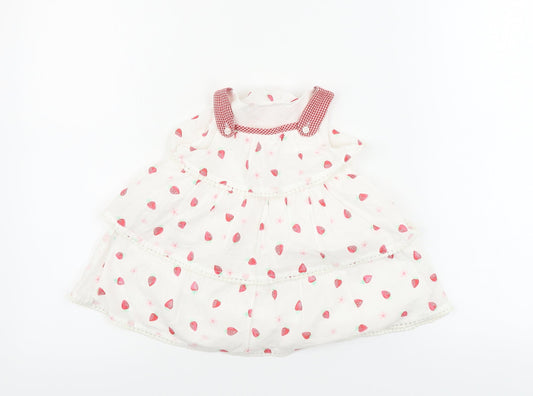 George  Girls White Floral  A-Line  Size 9-12 Months