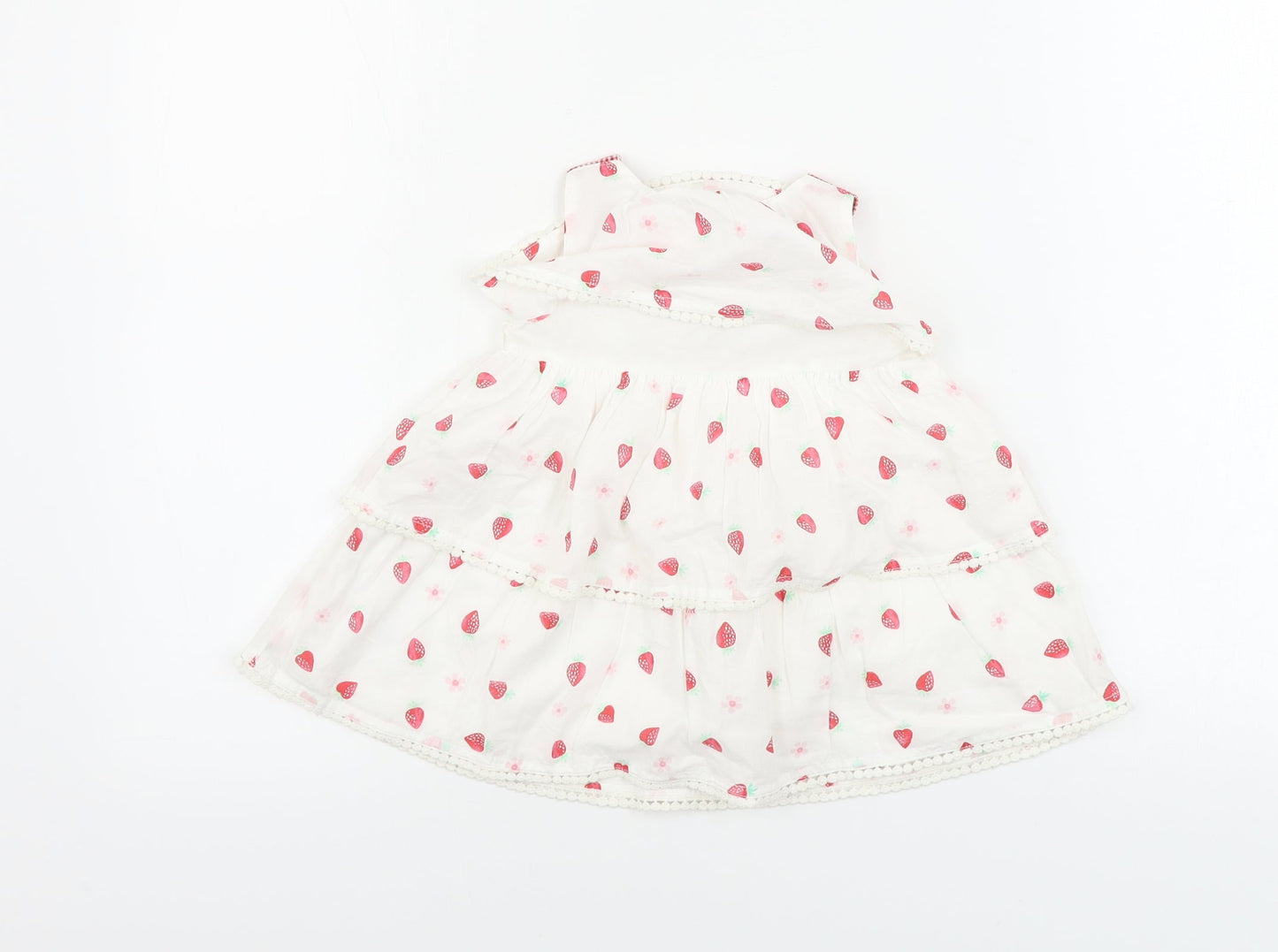 George  Girls White Floral  A-Line  Size 9-12 Months