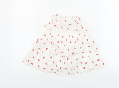 George  Girls White Floral  A-Line  Size 9-12 Months