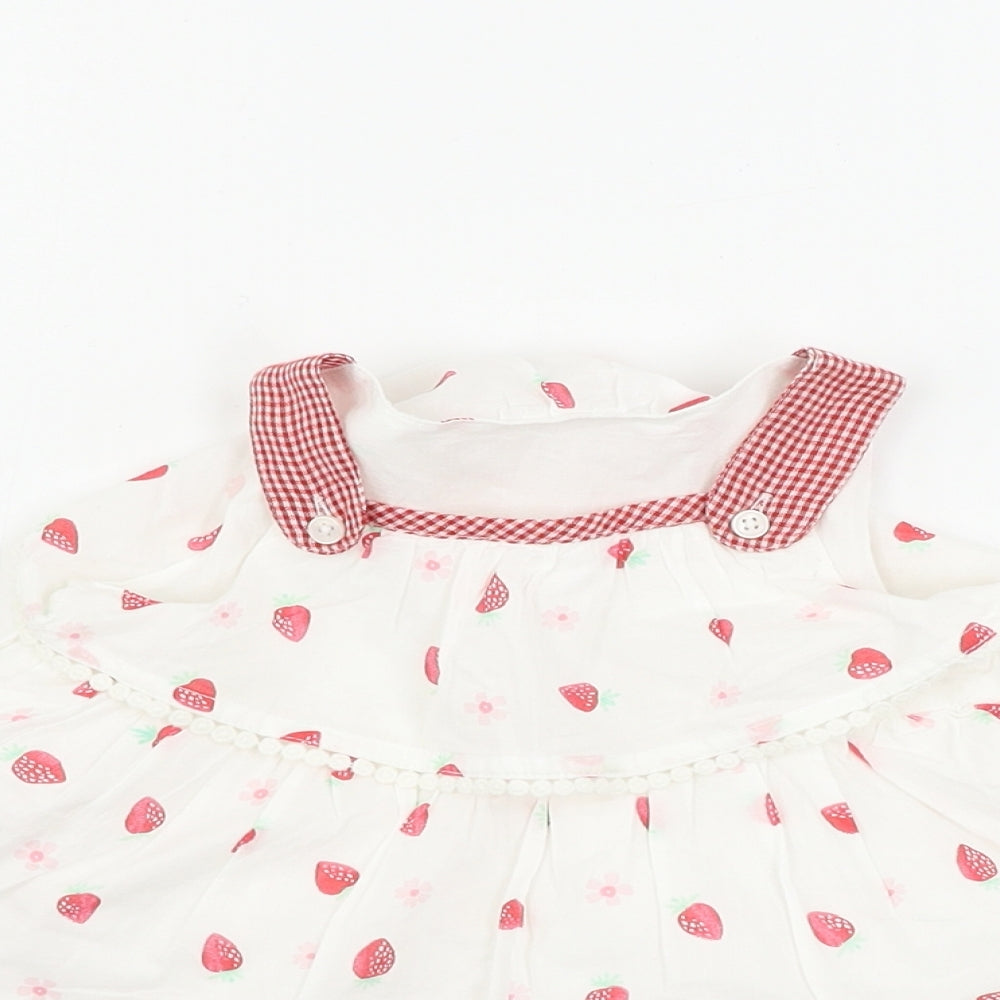 George  Girls White Floral  A-Line  Size 9-12 Months