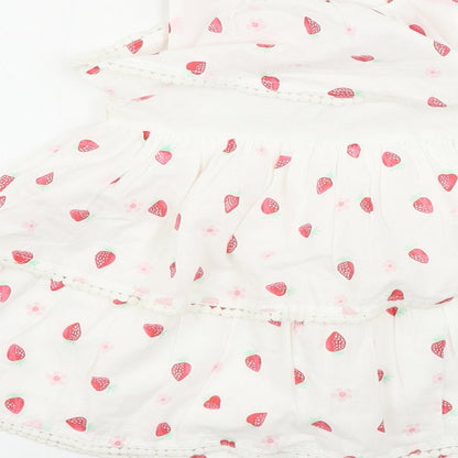 George  Girls White Floral  A-Line  Size 9-12 Months