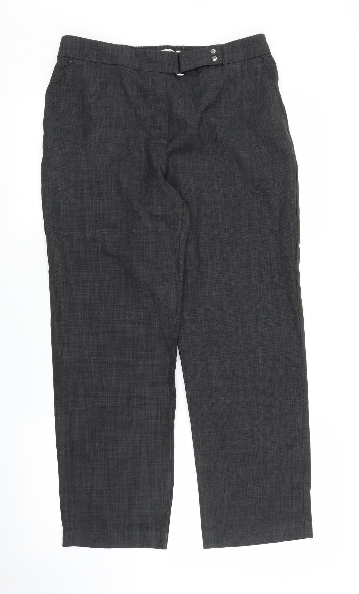 Womens UK Size 14 M&S Regular Fit Capri Grey Trousers