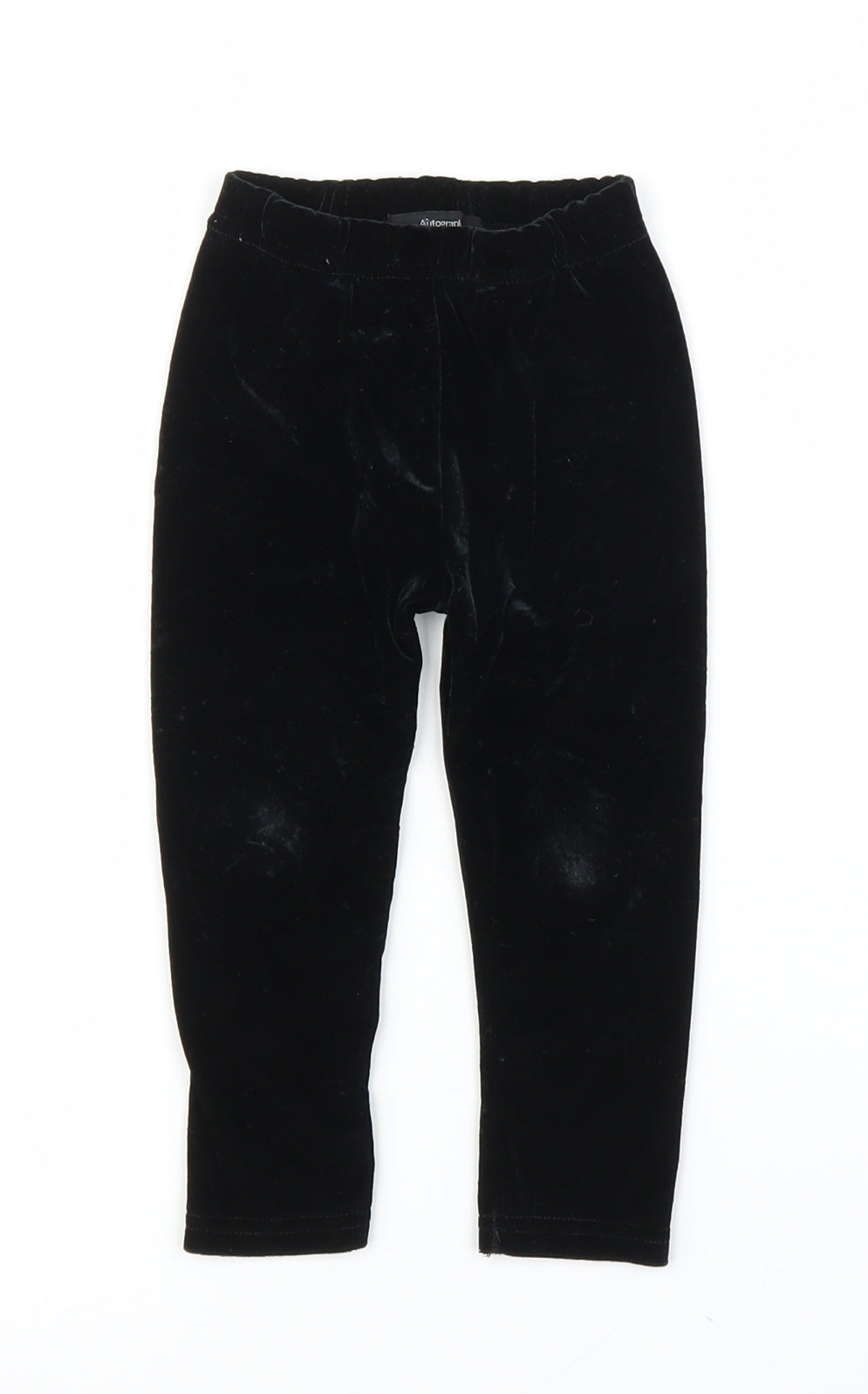 M&S Girls Black  Velvet Capri Leggings Size 12 Months