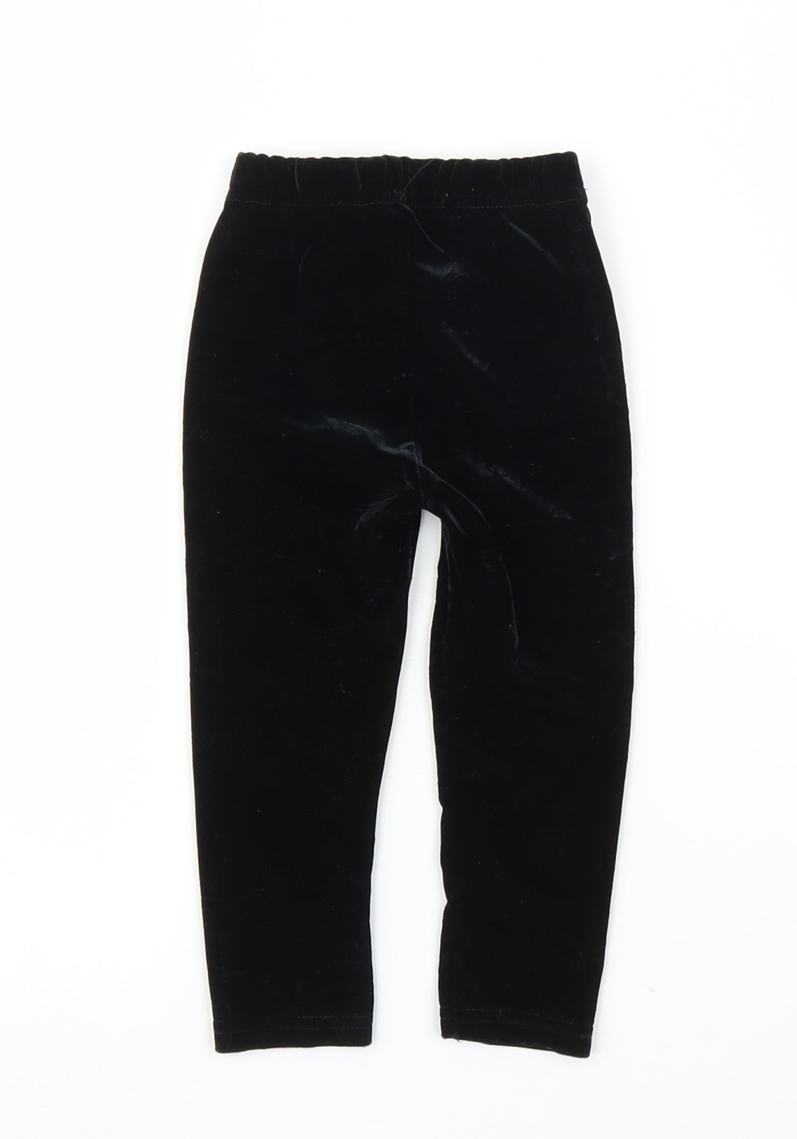 M&S Girls Black  Velvet Capri Leggings Size 12 Months