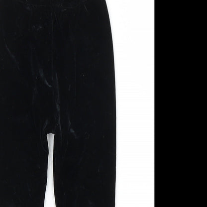 M&S Girls Black  Velvet Capri Leggings Size 12 Months