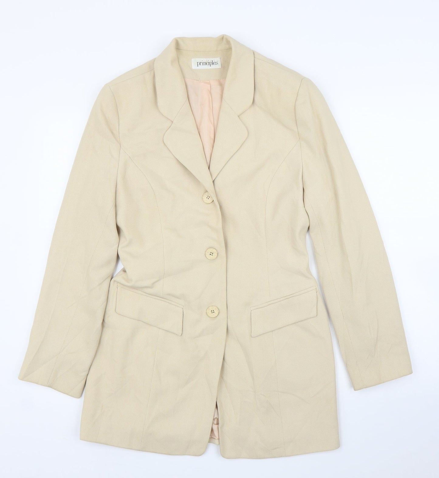 Womens UK Size 10 Principles Beige Cardigan Jumper