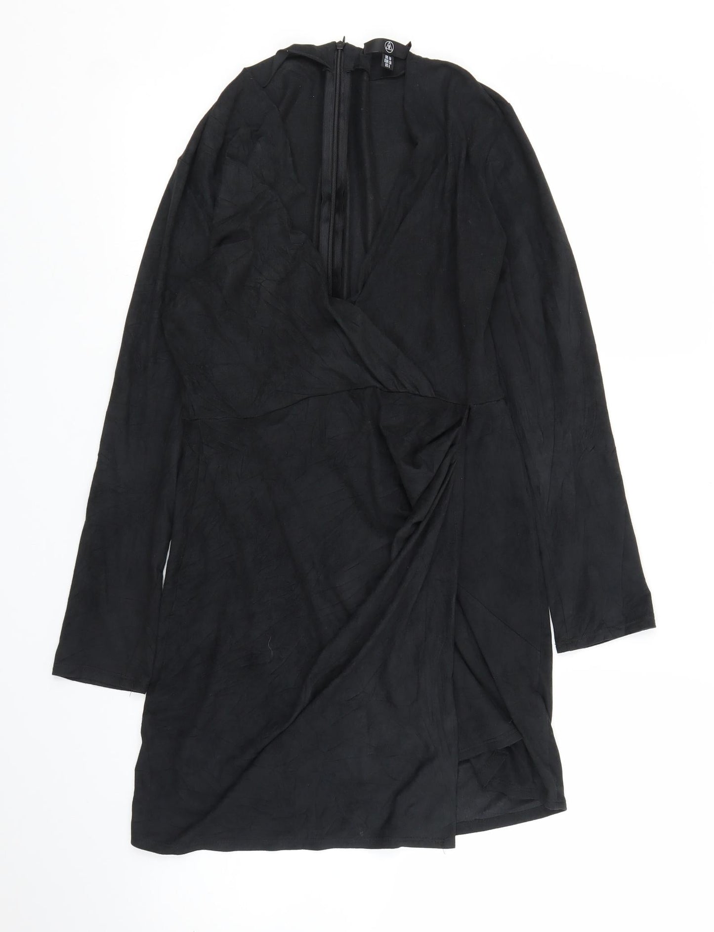 Missguided Womens Black   Wrap Dress  Size 10