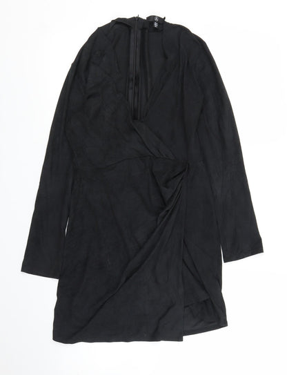 Missguided Womens Black   Wrap Dress  Size 10