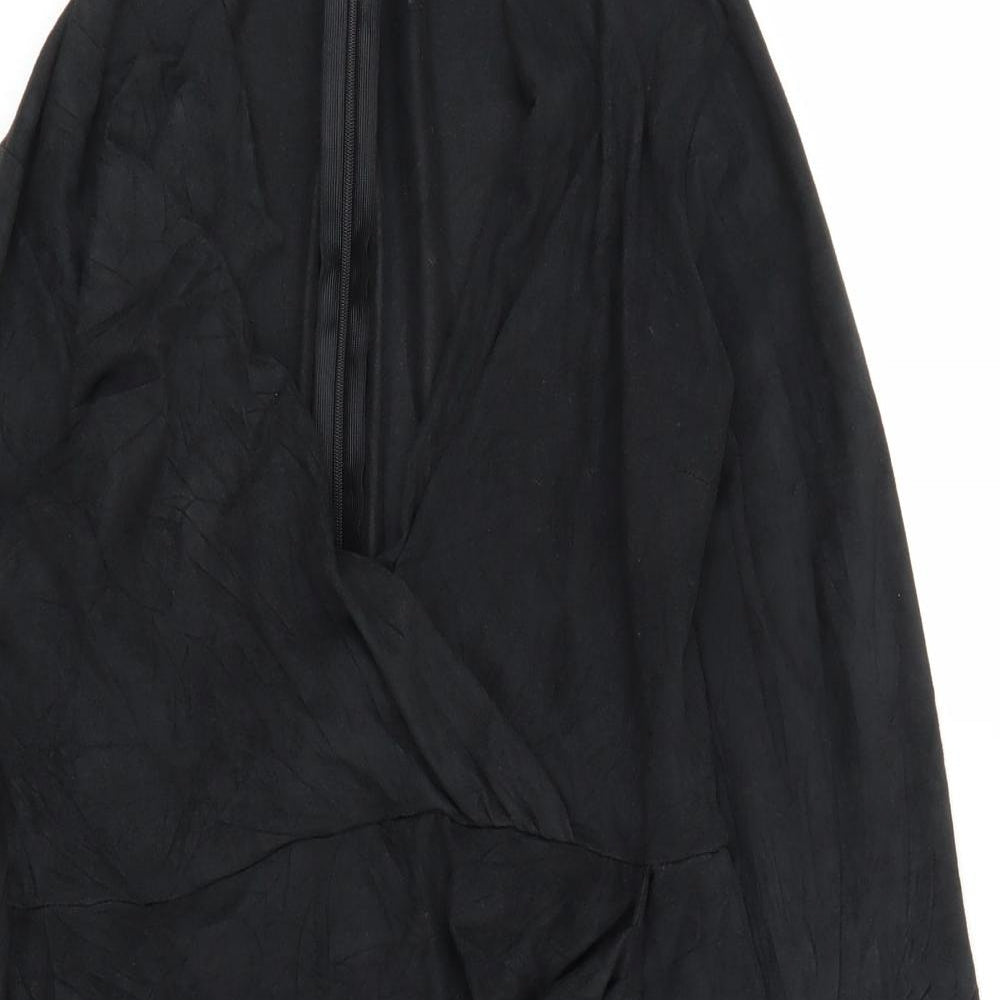 Missguided Womens Black   Wrap Dress  Size 10